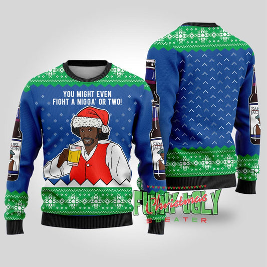 Funny Samuel Jackson Beer Drink Christmas Sweater Royal