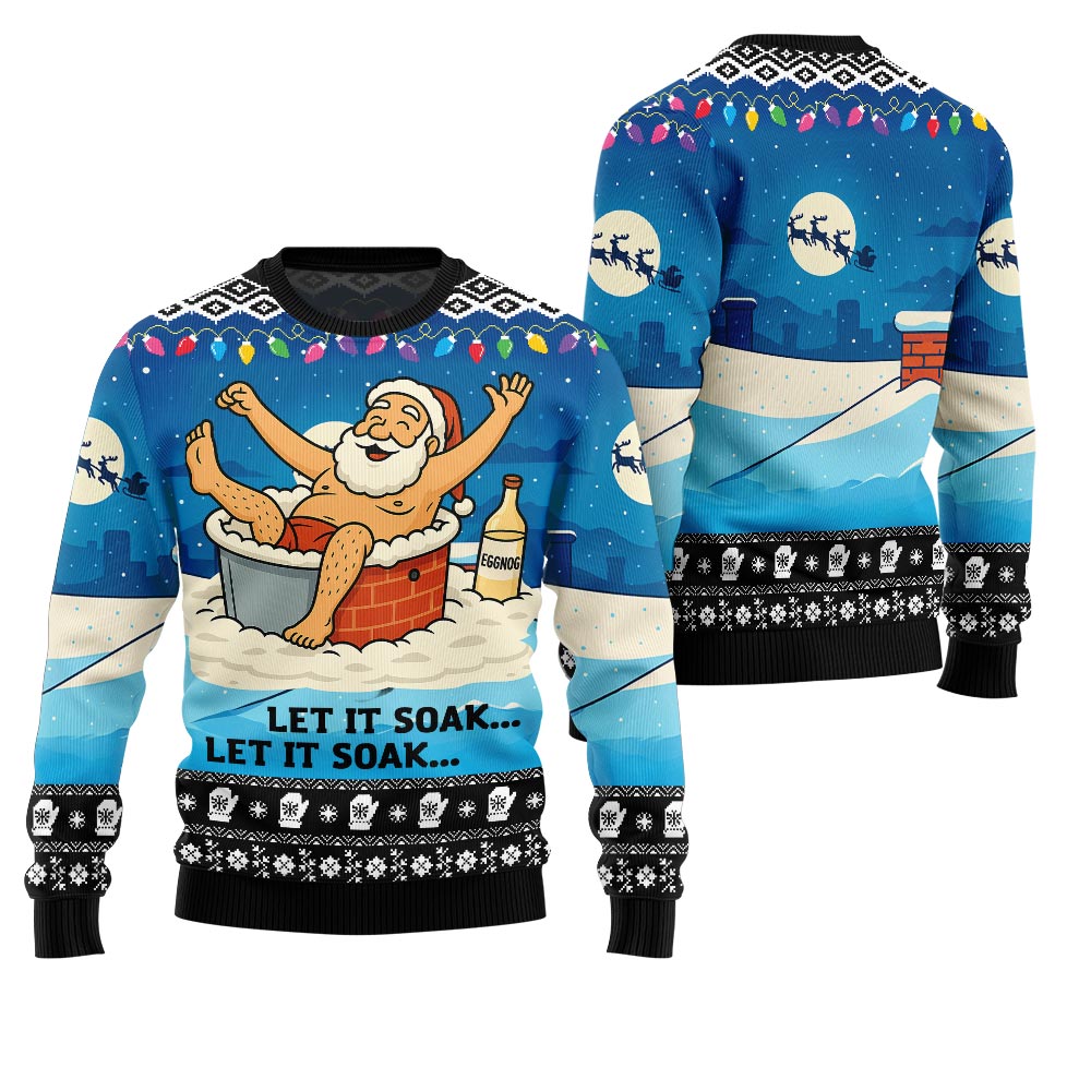 Funny Santa Bathtub Xmas Sweater