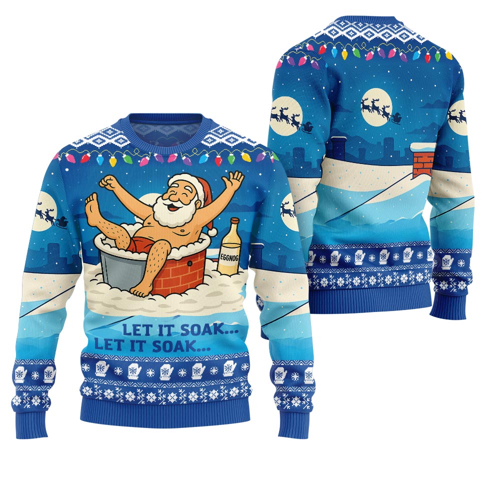 Funny Santa Bathtub Xmas Sweater
