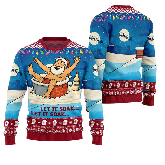 Funny Santa Bathtub Xmas Sweater