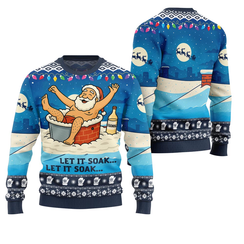 Funny Santa Bathtub Xmas Sweater