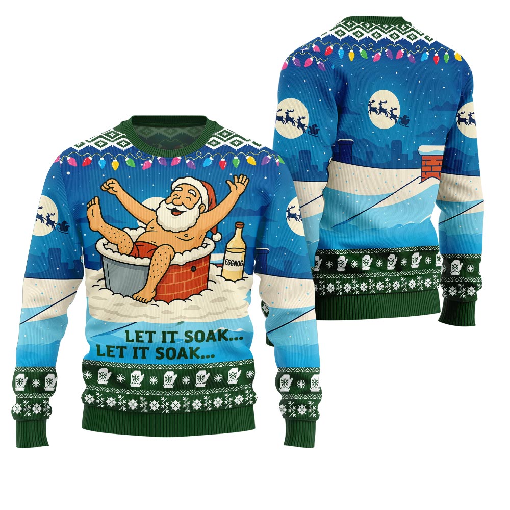 Funny Santa Bathtub Xmas Sweater