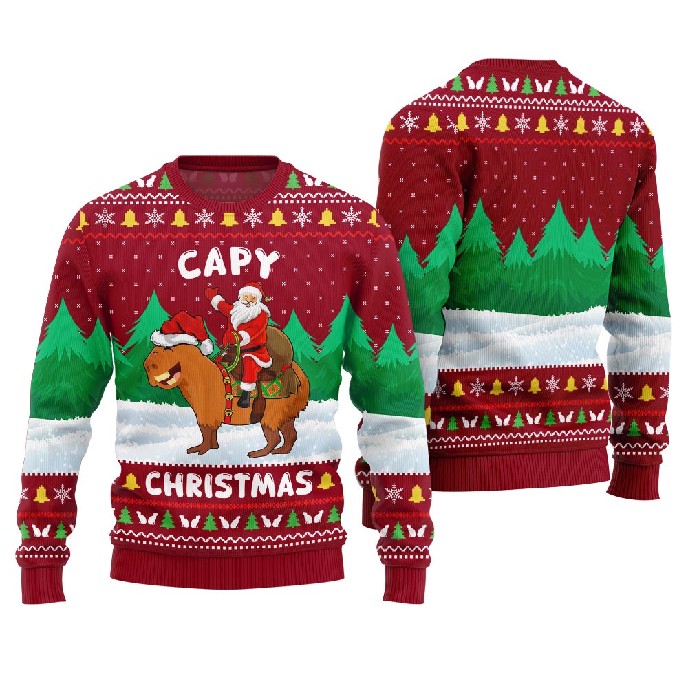 Funny Santa Capy Christmas Sweater