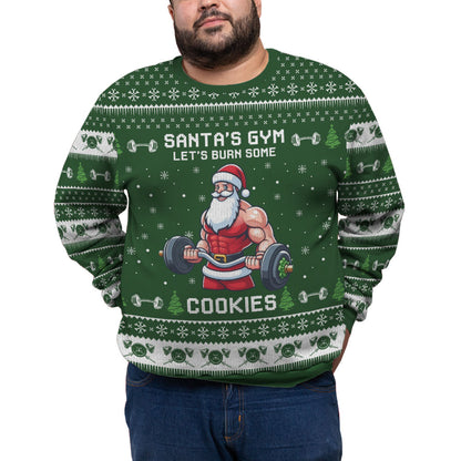 Funny Santa Gym Plus Size Ugly Christmas Sweater