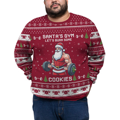 Funny Santa Gym Plus Size Ugly Christmas Sweater