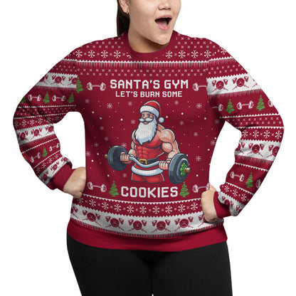 Funny Santa Gym Plus Size Ugly Christmas Sweater