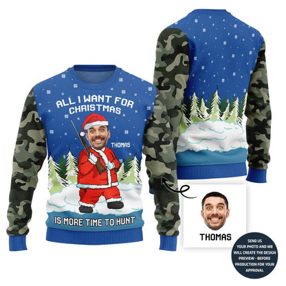 Funny Santa Hunter Ugly Christmas Sweater
