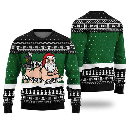 Funny Santa Inappropriate Christmas Sweater For Adults
