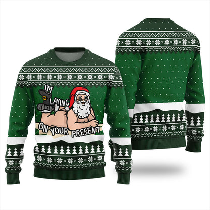 Funny Santa Inappropriate Christmas Sweater For Adults