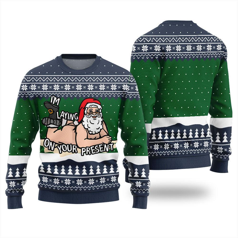 Funny Santa Inappropriate Christmas Sweater For Adults