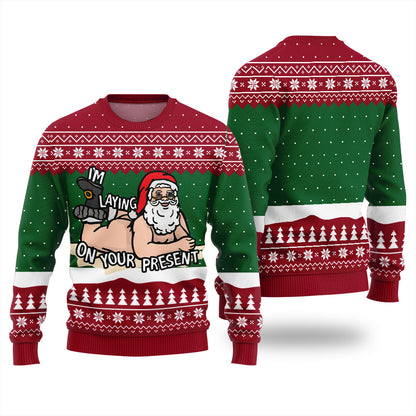 Funny Santa Inappropriate Christmas Sweater For Adults