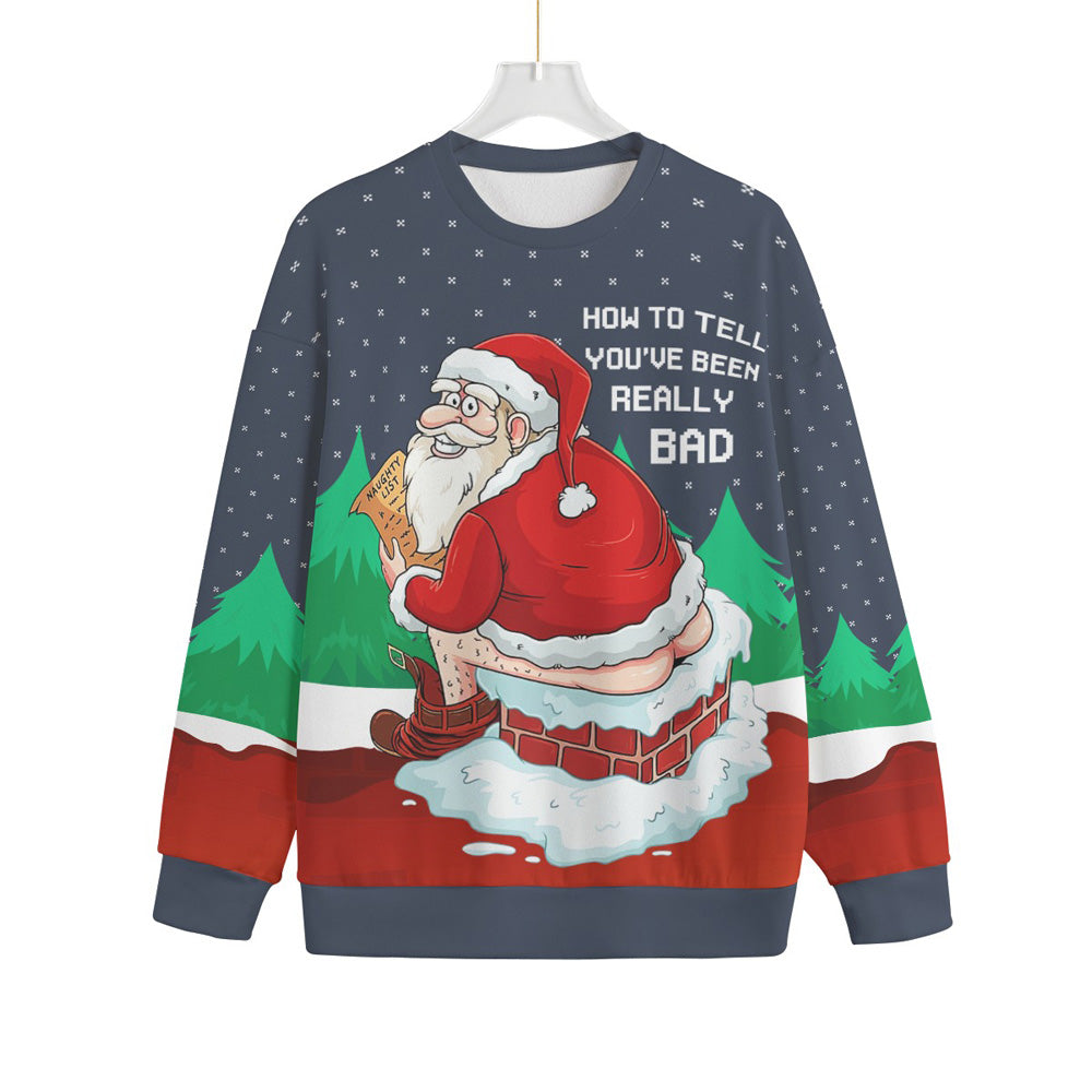 Funny Santa Inappropriate Ugly Christmas Sweater Womens Plus Size