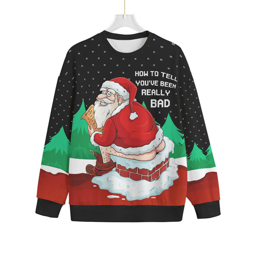 Funny Santa Inappropriate Ugly Christmas Sweater Womens Plus Size
