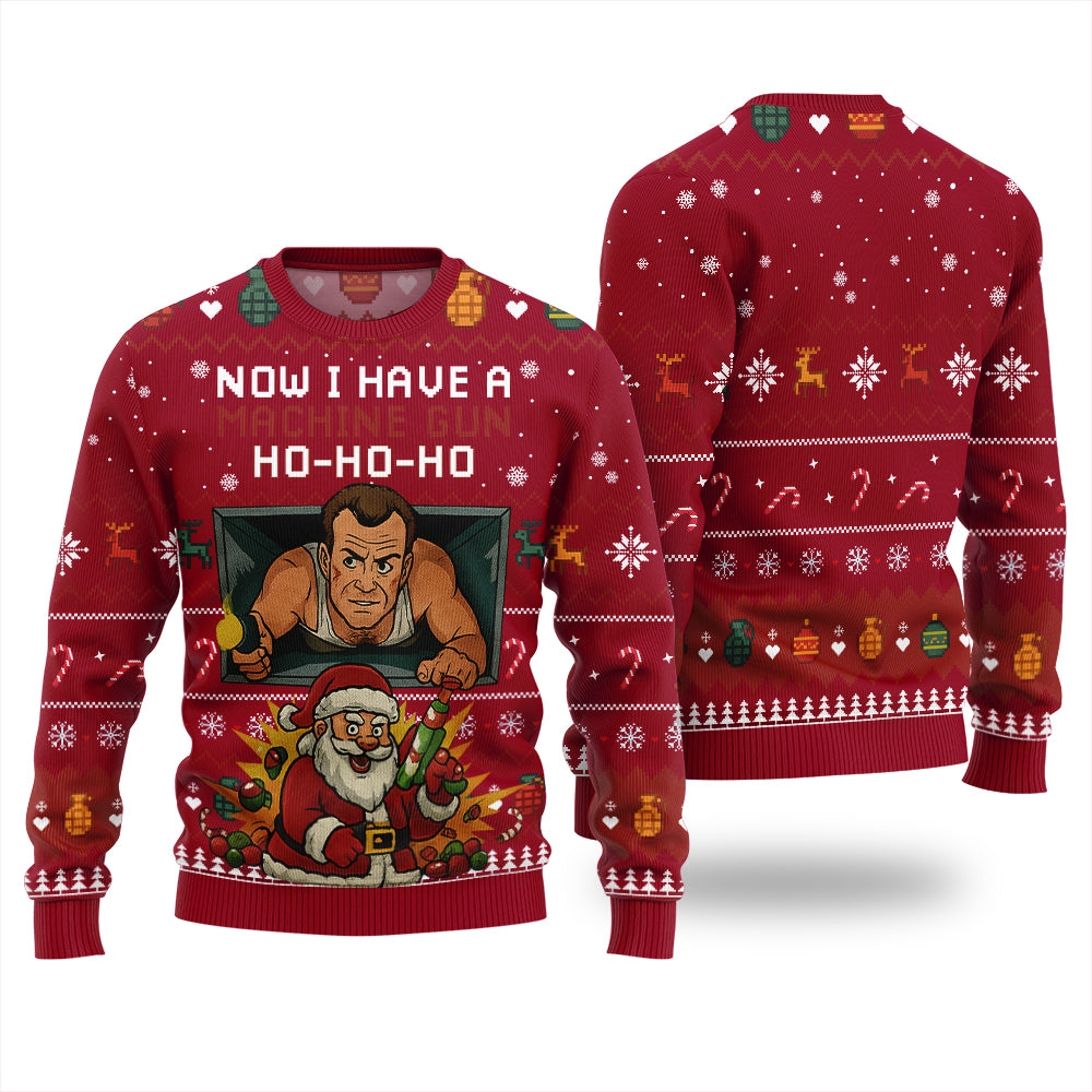 Funny Santa Machine Gun Xmas Sweater