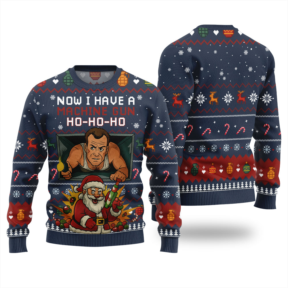 Funny Santa Machine Gun Xmas Sweater