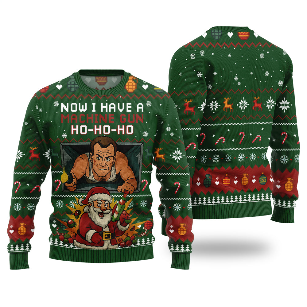 Funny Santa Machine Gun Xmas Sweater