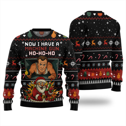 Funny Santa Machine Gun Xmas Sweater