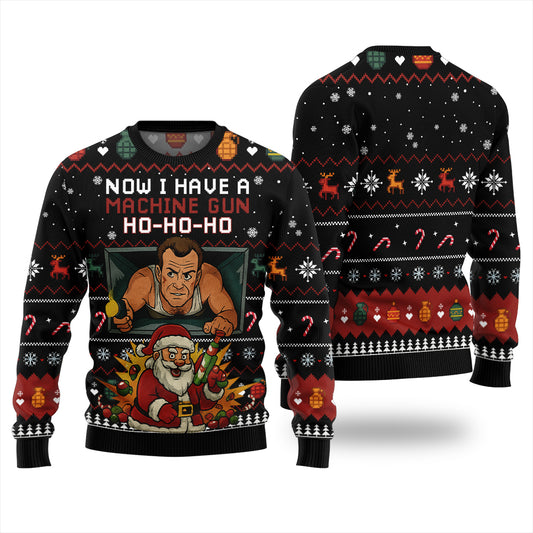 Funny Santa Machine Gun Xmas Sweater
