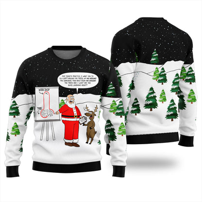 Funny Santa Naughty Lesson Ugly Christmas Sweater