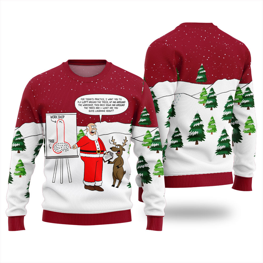 Funny Santa Naughty Lesson Ugly Christmas Sweater