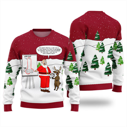 Funny Santa Naughty Lesson Ugly Christmas Sweater