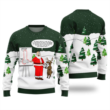 Funny Santa Naughty Lesson Ugly Christmas Sweater