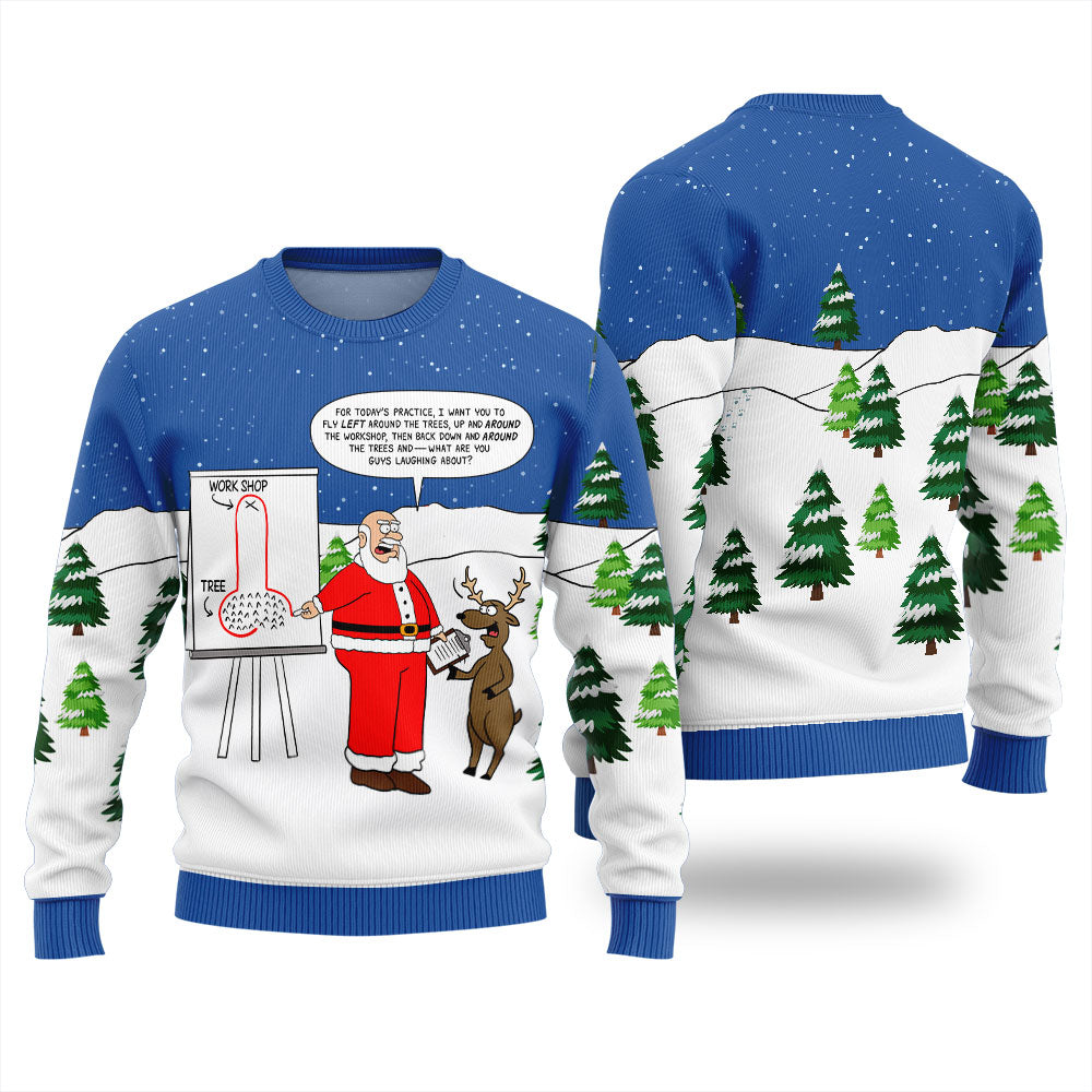 Funny Santa Naughty Lesson Ugly Christmas Sweater