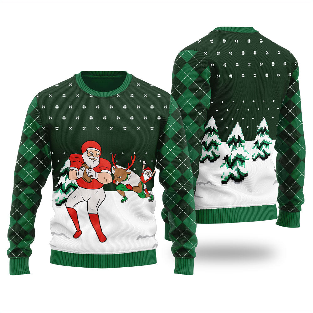 Funny Santa Ugly Football Christmas Sweater