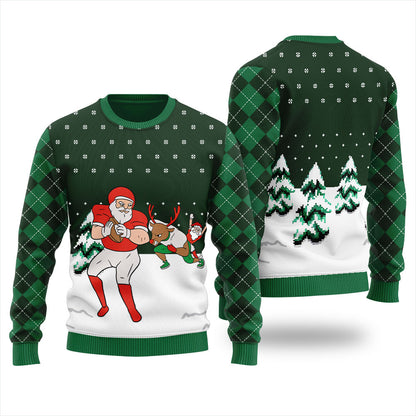 Funny Santa Ugly Football Christmas Sweater