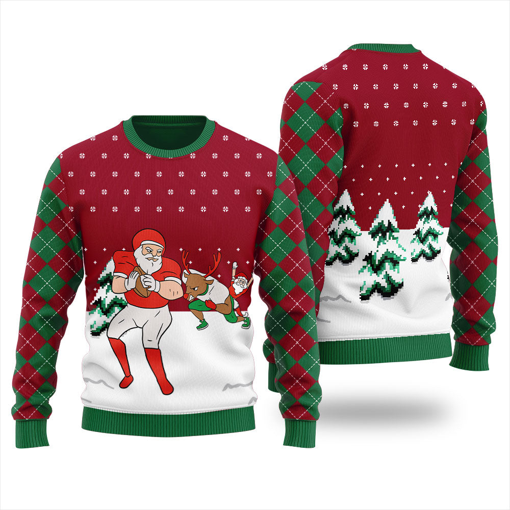 Funny Santa Ugly Football Christmas Sweater