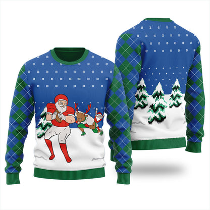 Funny Santa Ugly Football Christmas Sweater