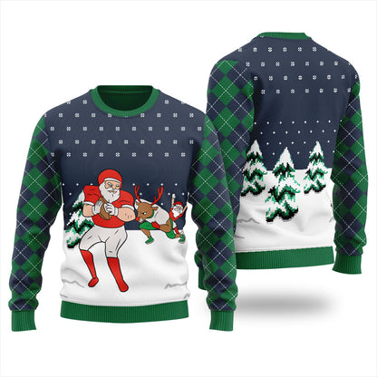 Funny Santa Ugly Football Christmas Sweater