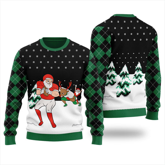 Funny Santa Ugly Football Christmas Sweater