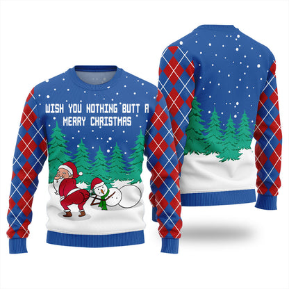 Wish You Nothing Butt A Merry Christmas Womens Ugly Christmas Sweater