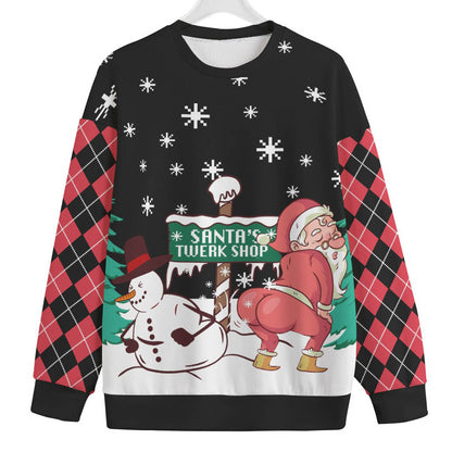 Funny Santas Twerk Shop Women's Plus Size Ugly Christmas Sweater