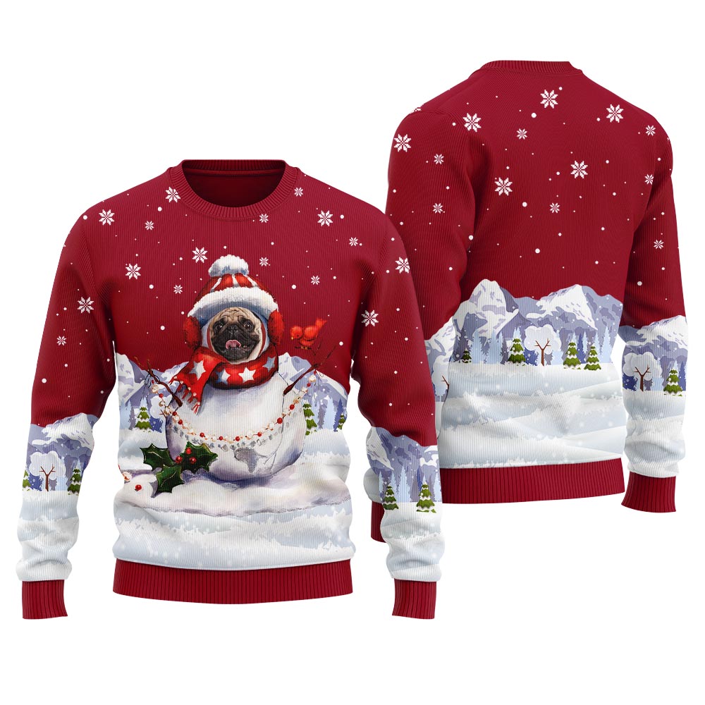 Funny Snowman Custom Face Men's Christmas Sweater