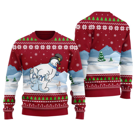Funny Snowman Merry Christmas Men's Ugly Sweater