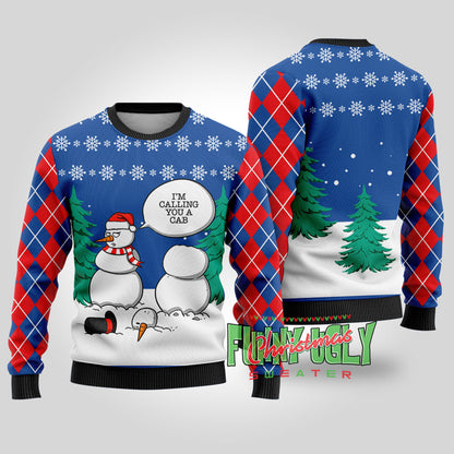 Funny Snowman Ugly Christmas Sweater Royal