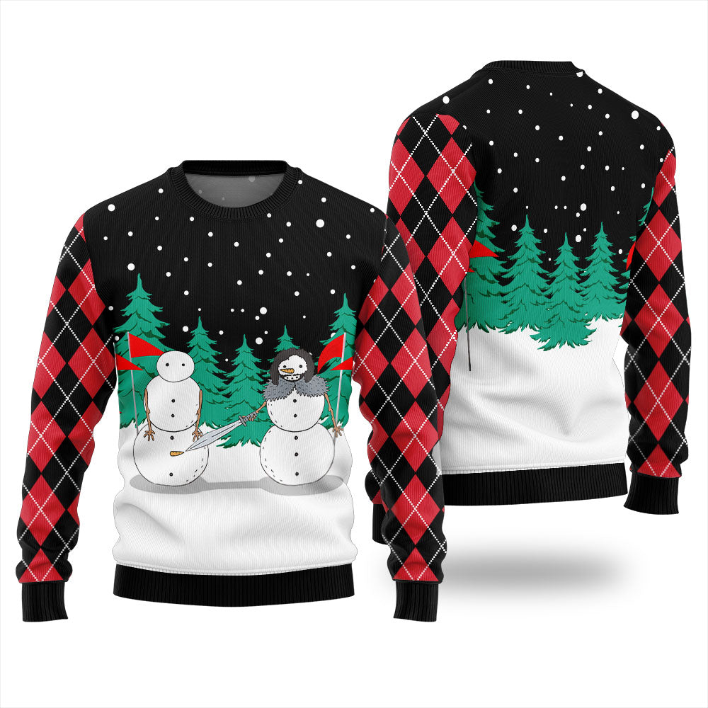 Hilarious Snowman Ugly Christmas Sweater For Women