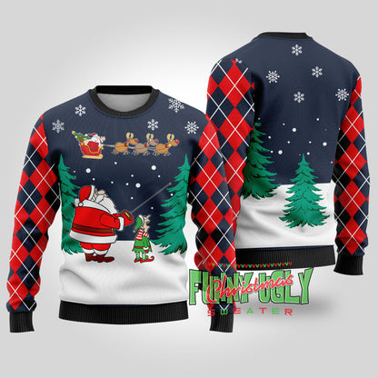 Funny Special Delivery Santa Ugly Christmas Sweater Navy