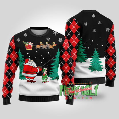 Funny Special Delivery Santa Ugly Christmas Sweater Black