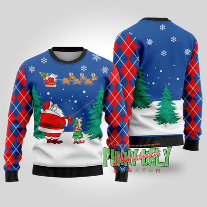 Funny Special Delivery Santa Ugly Christmas Sweater Royal
