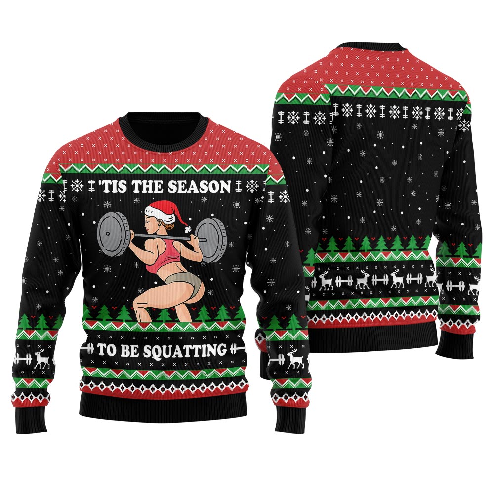 Squatting Men's Ugly Christmas Sweater