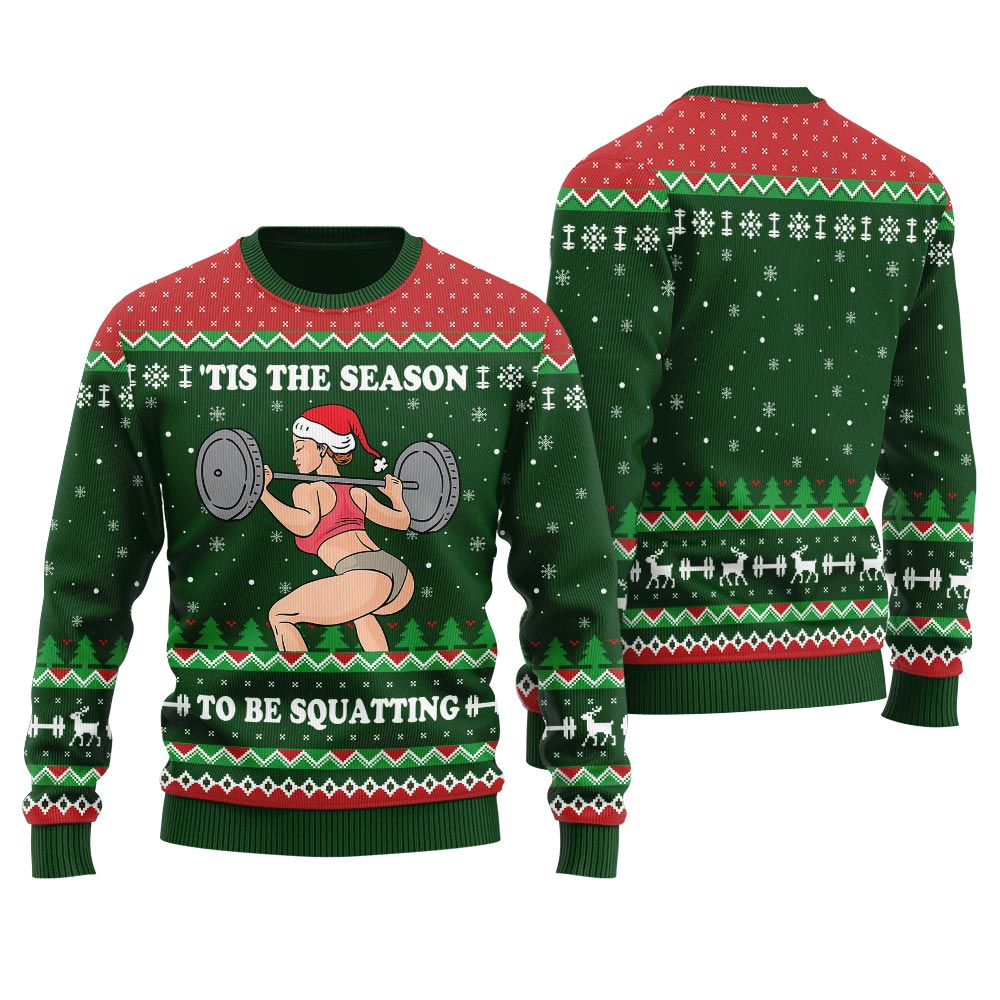 Funny Squatting Ugly Christmas Sweater