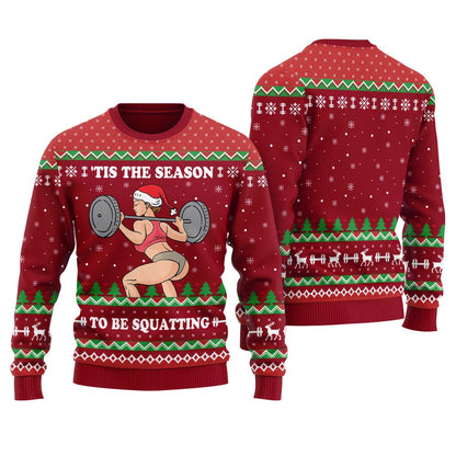 Funny Squatting Ugly Christmas Sweater