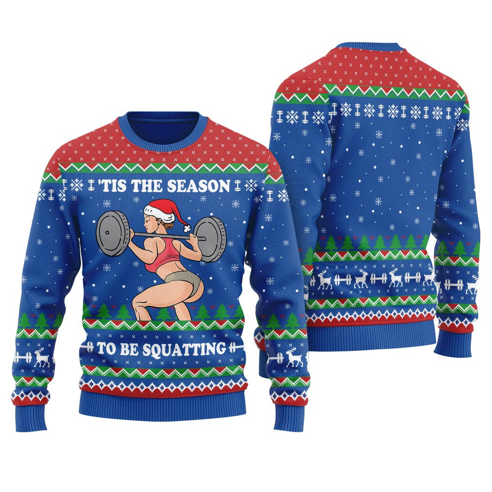 Squatting Men's Ugly Christmas Sweater