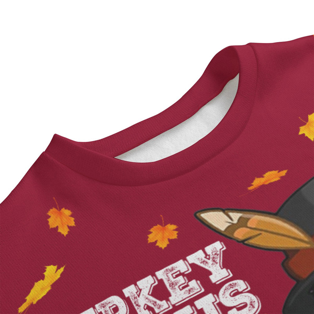 Funny T-Red Turkey Thanksgiving Plus Size Holiday Sweater Red