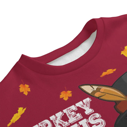 Funny T-Red Turkey Thanksgiving Plus Size Holiday Sweater Red