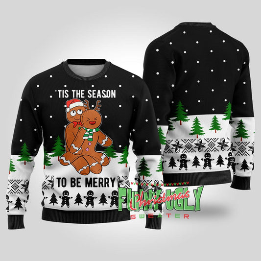 Funny Tis The Season To Be Merry Christmas Black