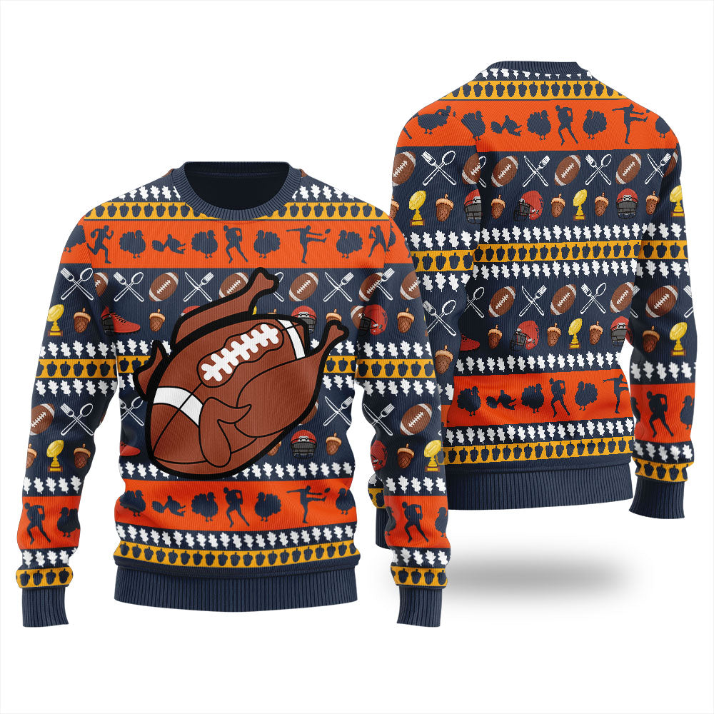 Funny Turkey Football Thanksgiving Ugly Sweater